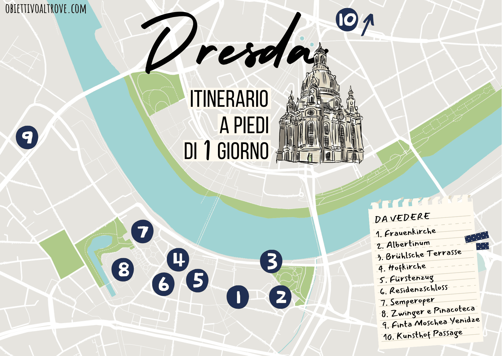 Dresda - Itinerario a piedi di un giorno