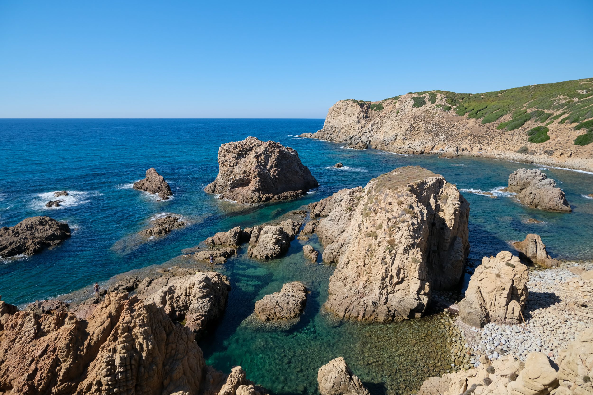Spiaggia vicino a Capo Pecora, Sardegna.