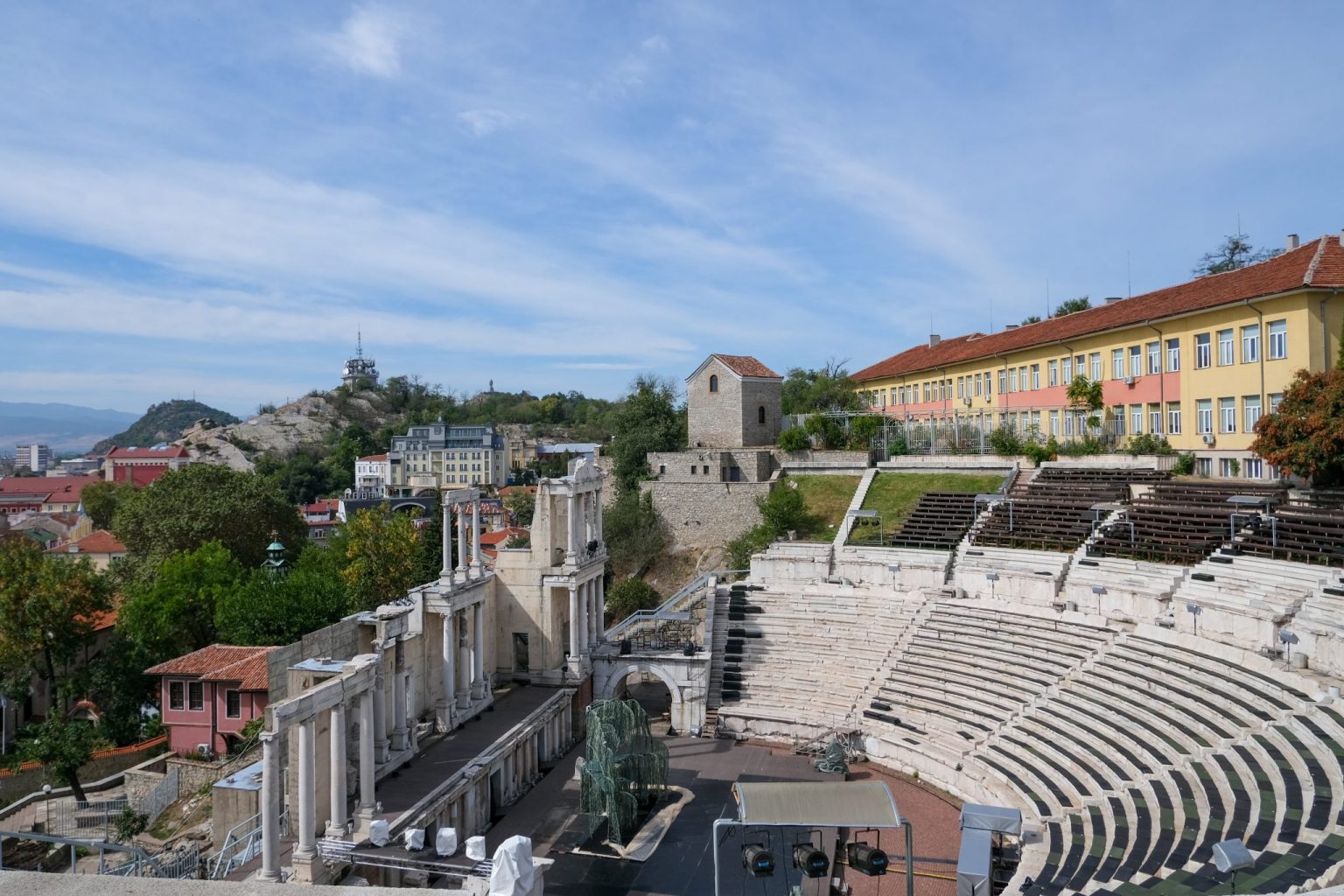 Foto dell'anfiteatro di Plovdiv, Bulgaria.
