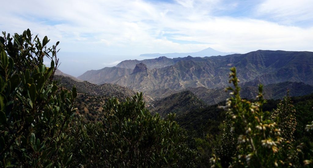 Foto del paesaggio montagnoso di La Gomera.