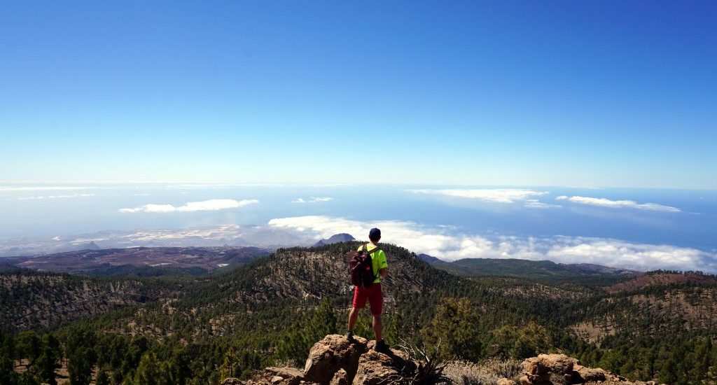 Foto panoramica di Tenerife durante la salita al Teide.