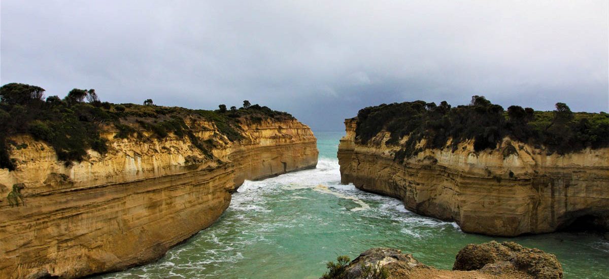 Foto di un panorama nella Great Ocean Road, Australia.